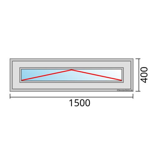 Einflügeliges Fenster 150x40 cm mit Kipp Öffnung