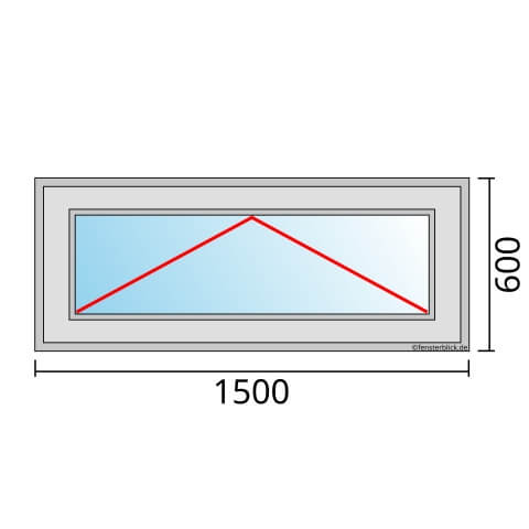 Einflügeliges Fenster 150x60 cm mit Kipp Öffnung