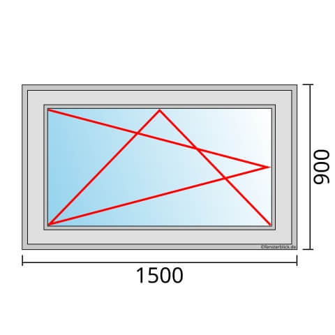 Einflügeliges Fenster 150x90 cm mit Dreh-Kipp-Links Öffnung