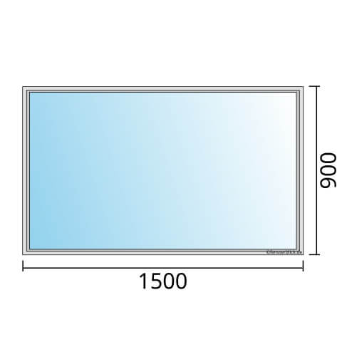 Einflügeliges Fenster 150x90 cm mit Festverglasung im Rahmen