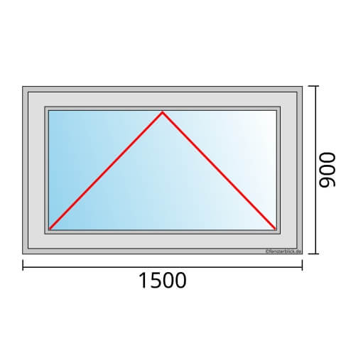 Einflügeliges Fenster 150x90 cm mit Kipp Öffnung