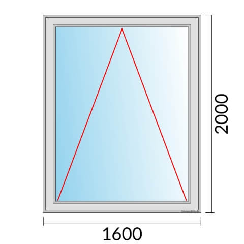 Einflügeliges Fenster 160x200 cm mit Kipp Öffnung