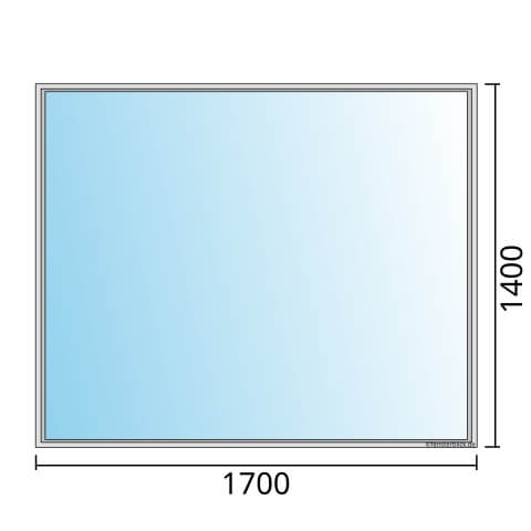Einflügeliges Fenster 170x140 cm mit Festverglasung im Rahmen