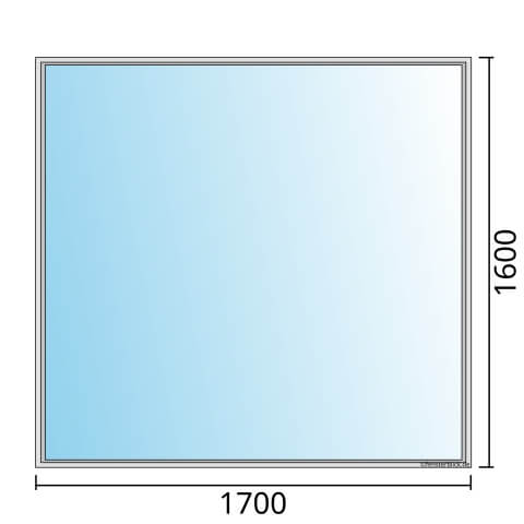 Einflügeliges Fenster 170x160 cm mit Festverglasung im Rahmen