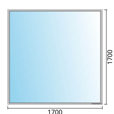 Einflügeliges Fenster 170x170 cm mit Festverglasung im Rahmen