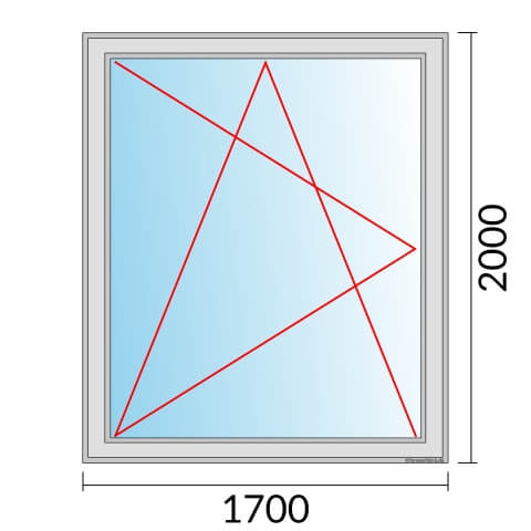 Einflügeliges Fenster 170x200 cm mit Dreh-Kipp-Links Öffnung