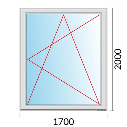 Einflügeliges Fenster 170x200 cm mit Dreh-Kipp-Rechts Öffnung