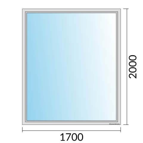 Einflügeliges Fenster 170x200 cm mit Festverglasung im Rahmen