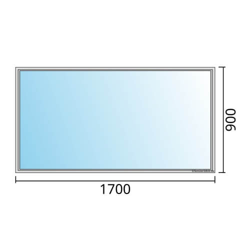Einflügeliges Fenster 170x90 cm mit Festverglasung im Rahmen