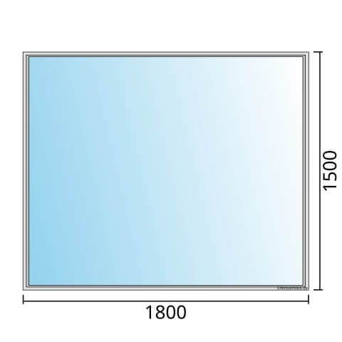 Einflügeliges Fenster 180x150 cm mit Festverglasung im Rahmen