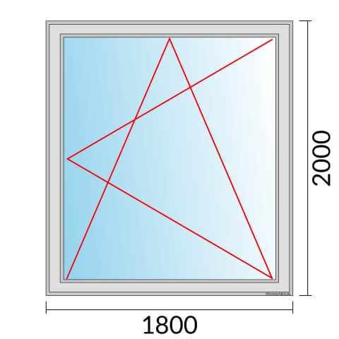 Einflügeliges Fenster 180x200 cm mit Dreh-Kipp-Rechts Öffnung