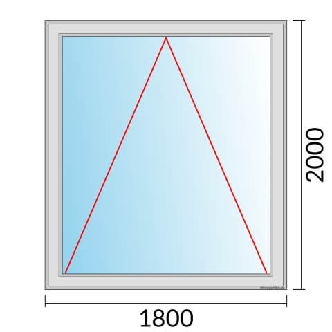 Einflügeliges Fenster 180x200 cm mit Kipp Öffnung