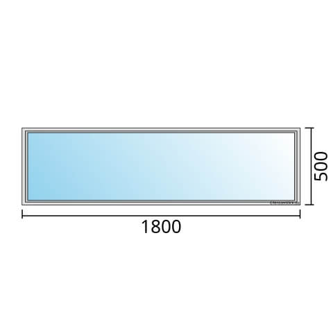 Einflügeliges Fenster 180x50 cm mit Festverglasung im Rahmen