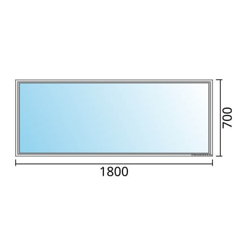 Einflügeliges Fenster 180x70 cm mit Festverglasung im Rahmen