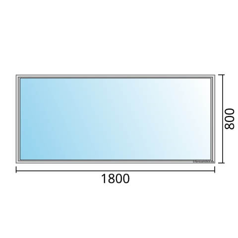 Einflügeliges Fenster 180x80 cm mit Festverglasung im Rahmen