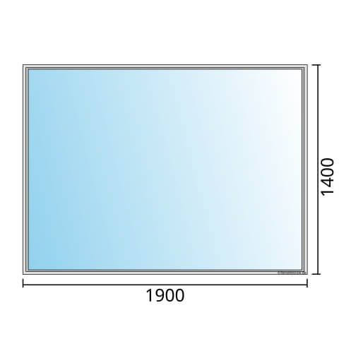 Einflügeliges Fenster 190x140 cm mit Festverglasung im Rahmen