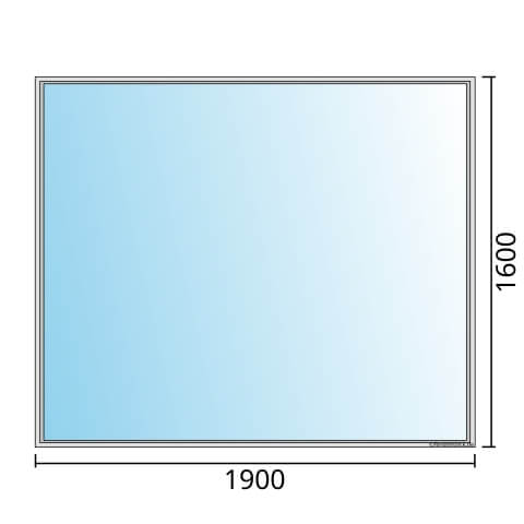 Einflügeliges Fenster 190x160 cm mit Festverglasung im Rahmen