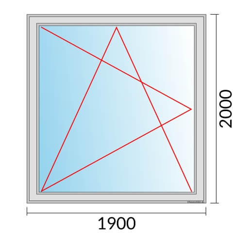 Einflügeliges Fenster 190x200 cm mit Dreh-Kipp-Links Öffnung