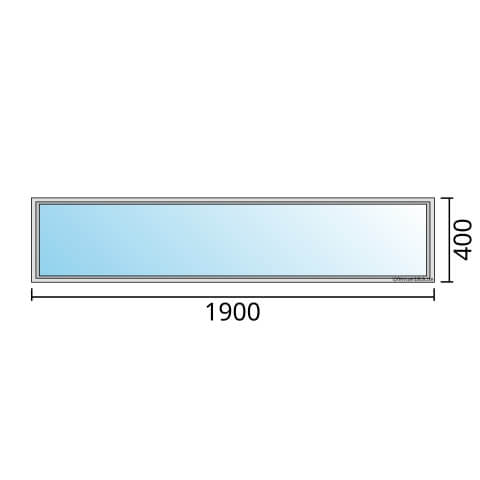 Einflügeliges Fenster 190x40 cm mit Festverglasung im Rahmen