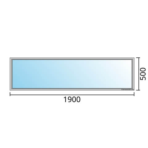 Einflügeliges Fenster 190x50 cm mit Festverglasung im Rahmen