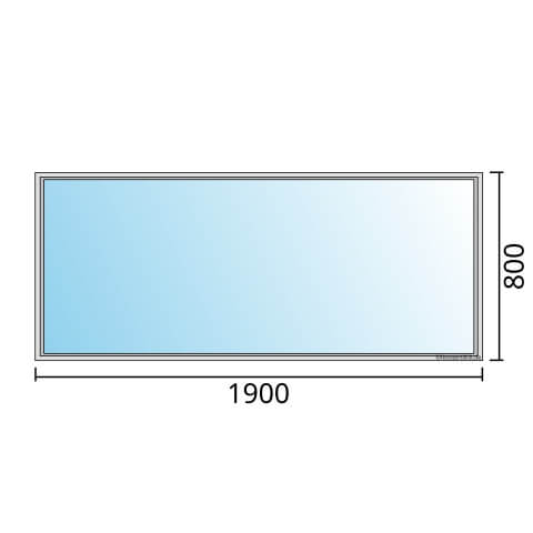 Einflügeliges Fenster 190x80 cm mit Festverglasung im Rahmen