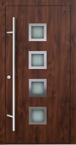 Feldmann und Mayer Haustuer DS92 Modell 13 mit Verglasung Nussbaum