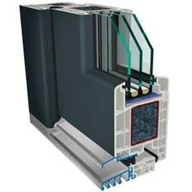 Voordeur Gealan S 9000 in antraciet