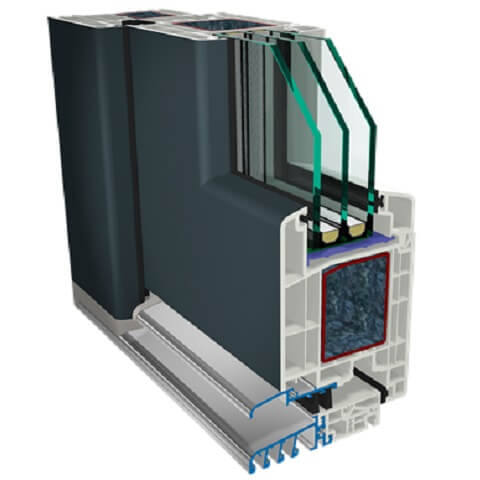 Haustür Gealan S 9000 in Anthrazit (RAL 7016) - Klassik