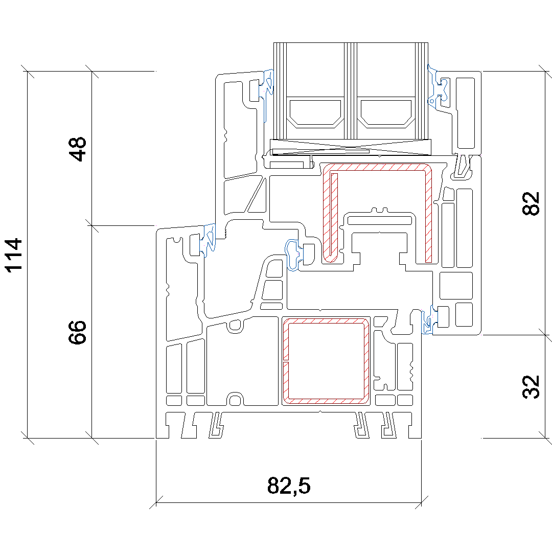 Querschnitt Gealan Kontur technscihe Zeichnung