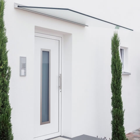 Vordach aus Glass Glassline CANOPY cloud Hauseingang modern