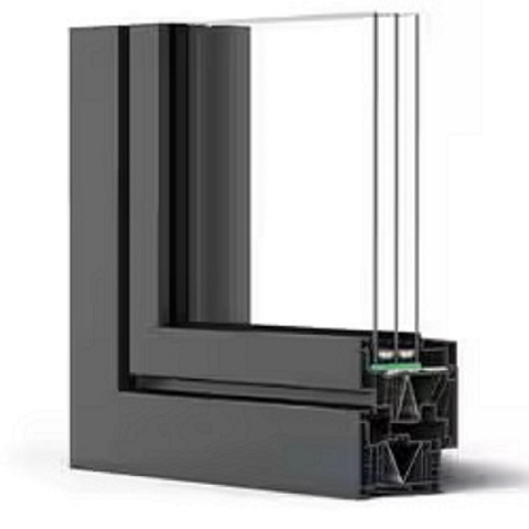 Kunststofffenster Rehau ARTEVO Profil aussen anthrazit - flächenbündig