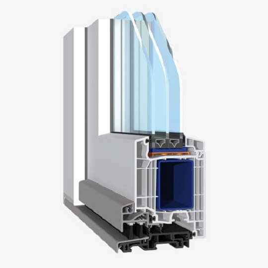 Haustür Profil Salamander Brügmann bluEvolution 92 weiß