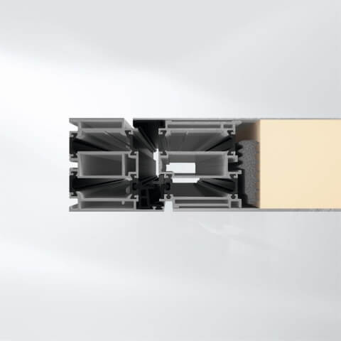 Tür Schüco AD UP 75 - Profil Füllung Aufsatz beidseitig