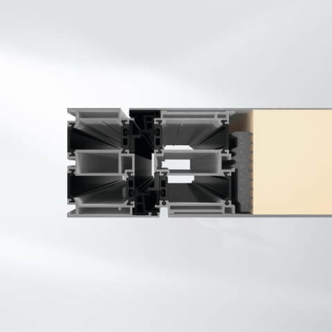 Tür Schüco AD UP 90 - Profil Füllung Aufsatz beidseitig