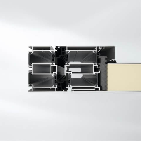 Tür Schüco AD UP 90 - Profil Füllung Aufsatz einseitig