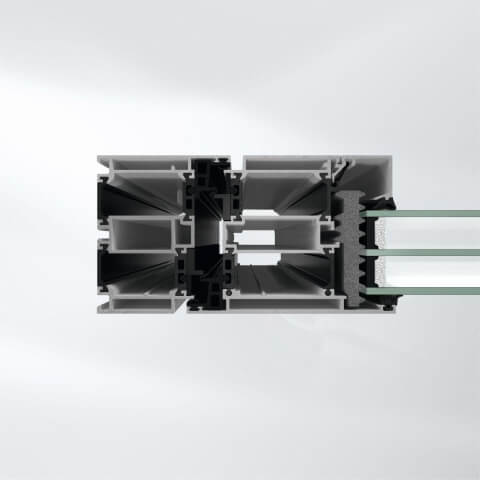 Tür Schüco AD UP 90 - Profil Füllung Einsatz