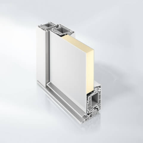 Tür Schüco LivIng 82 - Profil Füllung Aufsatz einseitig