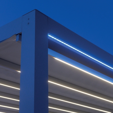 Pergola Terra Cabrio Yer Weiß LED