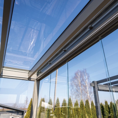 Pergola Glasschiebewand