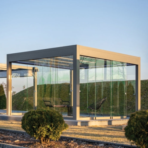 Pergola Anthrazit Garten Überdachung