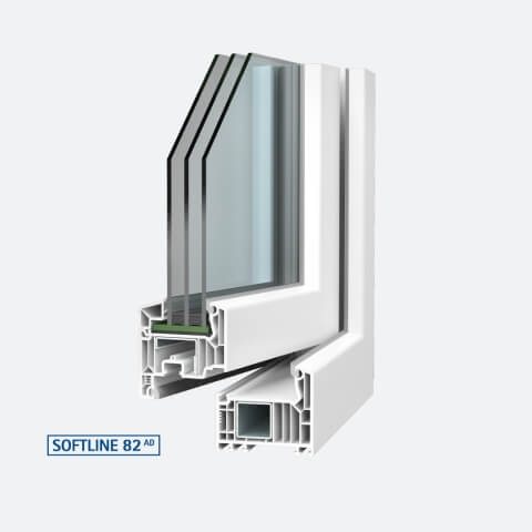 Kunststofffenster Veka Softline 82 MD AD flächenversetzt