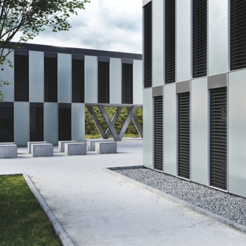 Gebäude mit Raffstore Lamelle Z-90