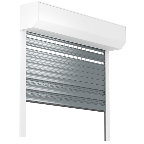 Rolltor PST eckig 45° mit Lüftungs- Sichtschutzlamelle