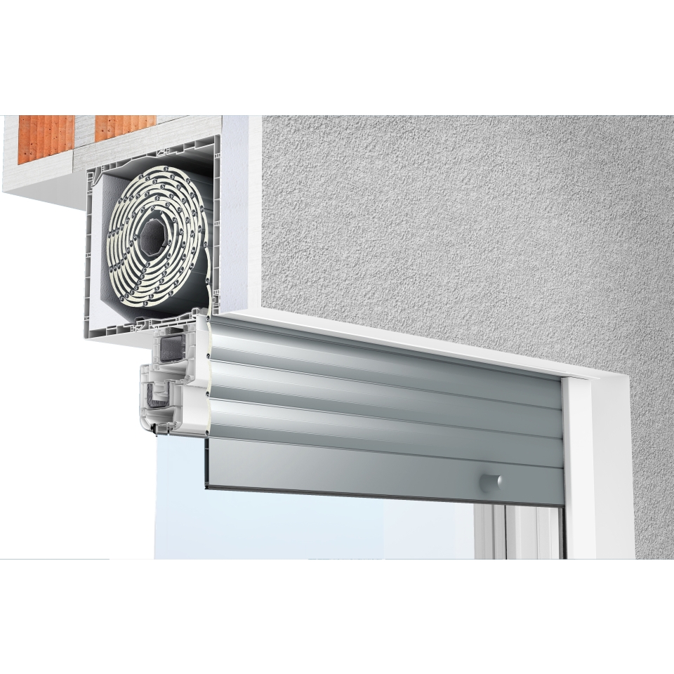 Aufsatzrollladen PCC Montage außen verputzt