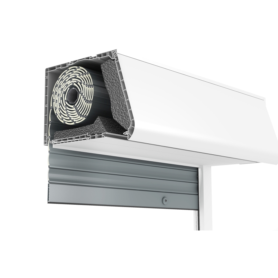 Aufsatzrollladen PMX Revisionsklappe offen