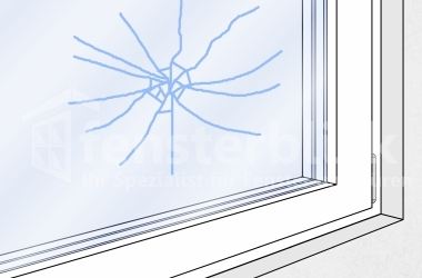 Ruit kapot door steenslag