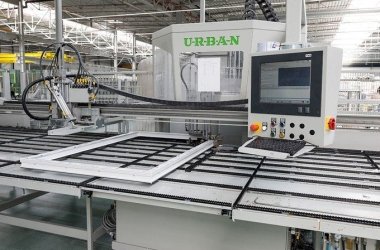 Fensterrahmen Produktion im Drutex-Werk