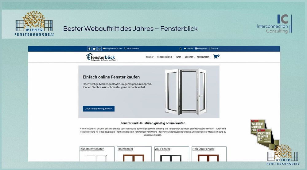 WFK.Awrd Bester Webauftritt Fensterblick - Startseite