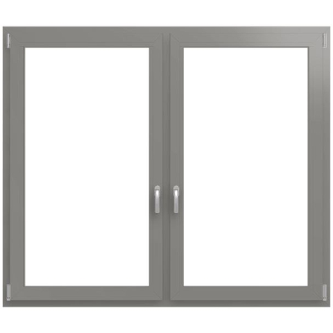 Alufenster Rahmen 2-fluegelig Graualuminium RAL 9007