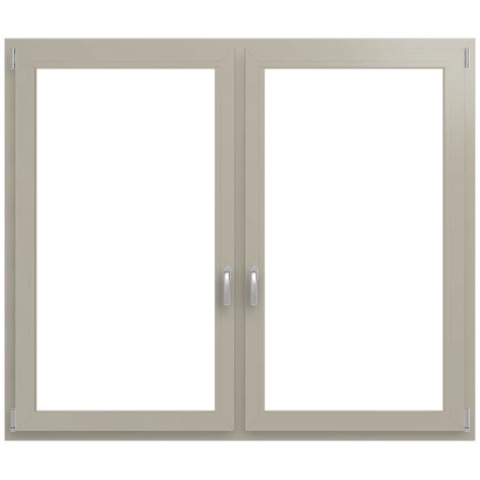 Alufenster Rahmen 2-fluegelig Kieselgrau RAL 7032